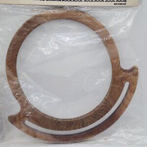 Purse Tote Bag Handles by Wang's NIB 1970s Bobo Plastic Marble Effect Round 9"